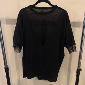 Black mesh T-shirt
